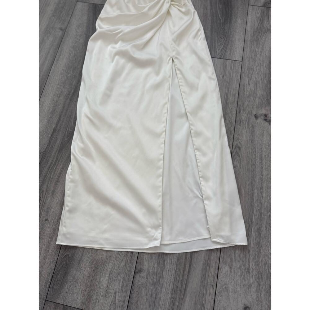Abercrombie & Fitch Satin Draped Skirt Maxi Dress in White Size S Backless - Picture 9 of 11